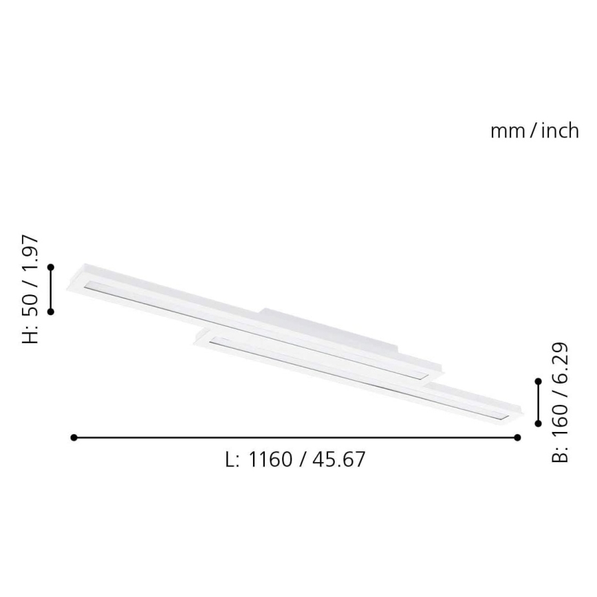 Eglo - LED RGB dimmbare Deckenleuchte SALITERAS-C 2xLED/10W/230V