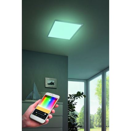 Eglo - LED RGB dimmbar Deckenleuchte SALOBRENA-C LED/16W/230V 30x30 cm + Fernbedienung