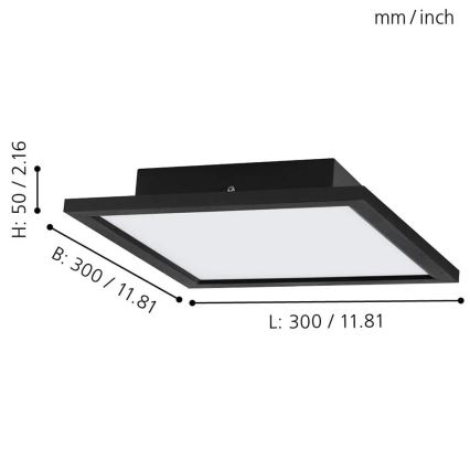 Eglo - LED RGB dimmbar Deckenleuchte SALOBRENA-C LED/16W/230V 30x30 cm + Fernbedienung