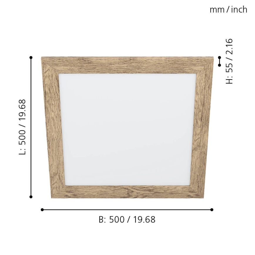 Eglo 99435 - LED-Deckenleuchte PIGLIONASSO LED/20W/230V 500x500 mm