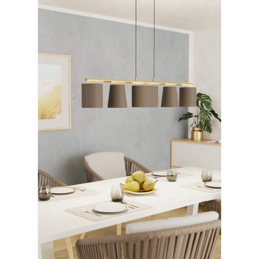Eglo 99487 - Pendelleuchte ALMEIDA mit Kabelaufhängung, 5xE14/40W/230V