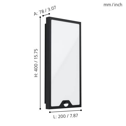 Eglo - LED-Außenleuchte mit Sensor LED/16W/230V IP44