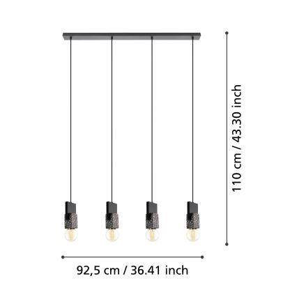 Eglo - Kronleuchter an einer Schnur 4xE27/40W/230V