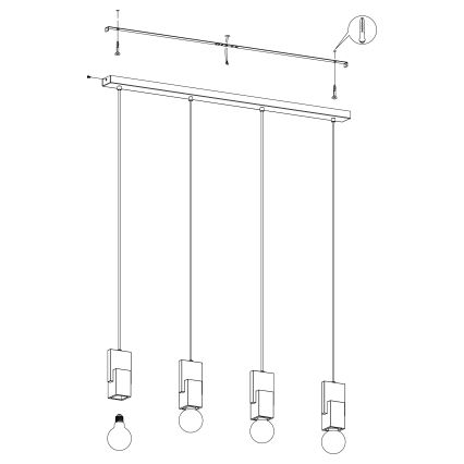 Eglo - Kronleuchter an einer Schnur 4xE27/40W/230V