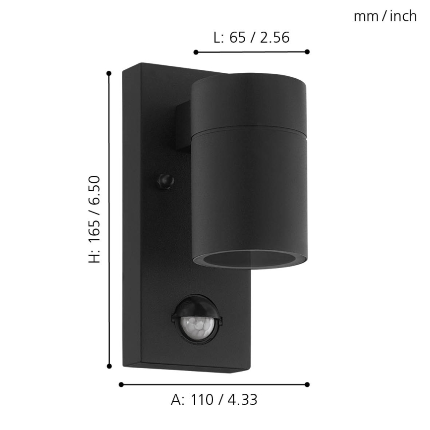 Eglo - LED-Außenwandleuchte mit Sensor 1xGU10/3W/230V IP44