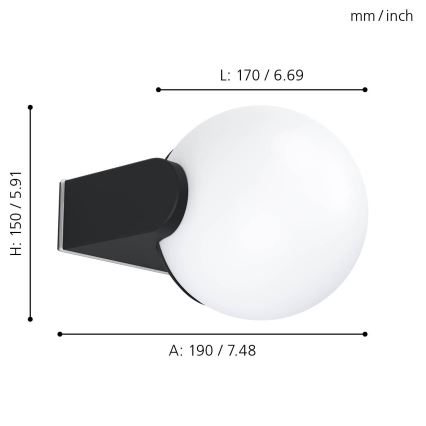 Eglo - Außenwandleuchte RUBIO 1xE27/15W/230V IP44