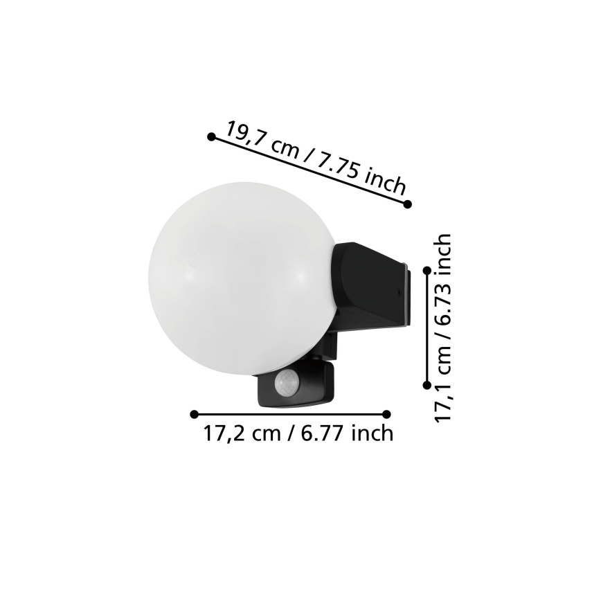 Eglo 99573 - Außenwandleuchte mit Sensor RUBIO 1xE27/15W/230V IP44