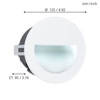 Eglo  - LED-Außeneinbauleuchte  LED/2,5W/230V IP65 weiß