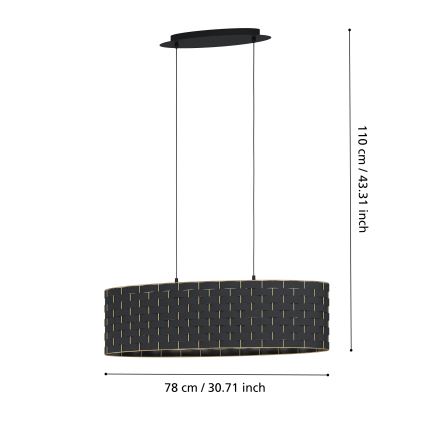 Eglo - Kronleuchter an einer Schnur 2xE27/40W/230V