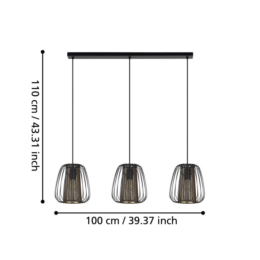 Eglo - Kronleuchter an einer Schnur 3xE27/40W/230V