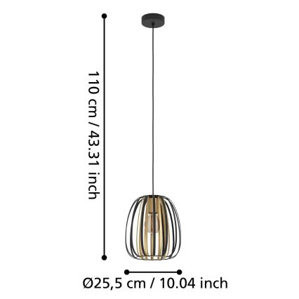 Eglo - Hängeleuchte 1xE27/40W/230V Durchschn. 25,5 cm