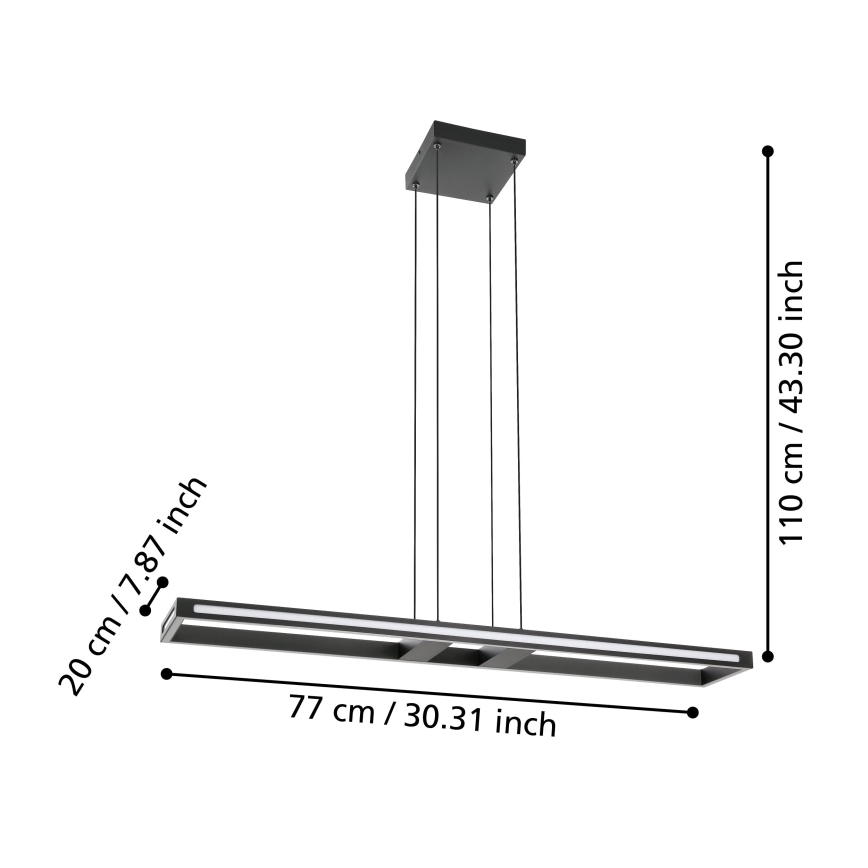 Eglo - Dimmbare LED-Hängeleuchte LED/33W/230V 2700-6500K