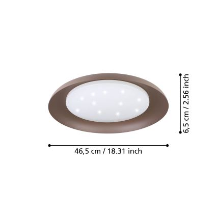 Eglo 99704 - LED-Deckenleuchte PENJAMO LED/17,1W/230V braun