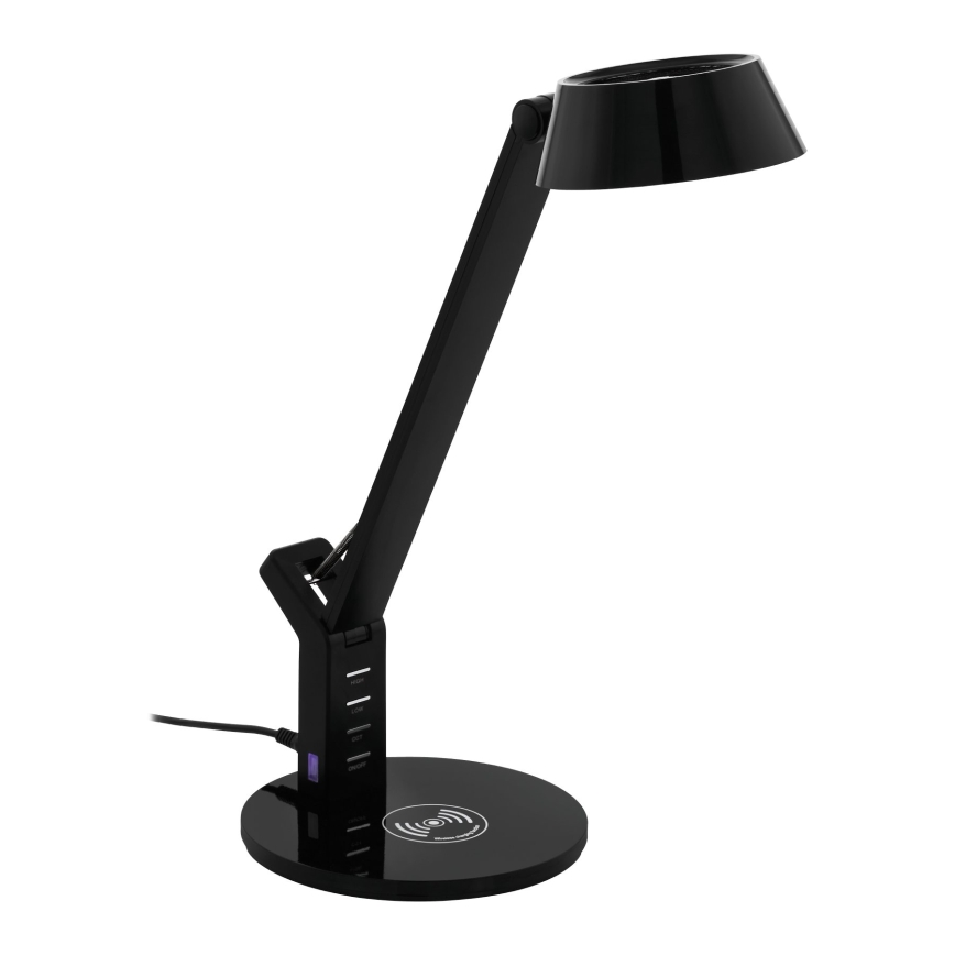 Eglo 99832 - Dimmbare LED-Tischlampe mit Touch-Bedienung und kabellosem Laden BANDERALO LED/4,8W/230V schwarz