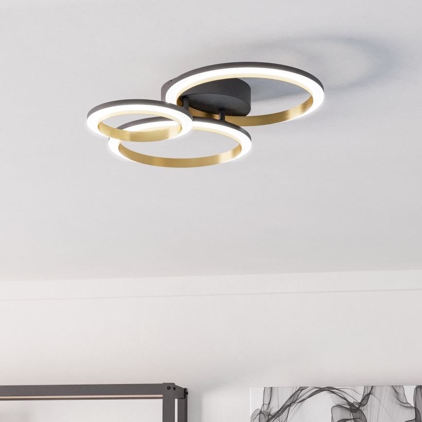 Eglo - Dimmbare LED-Deckenleuchte LED/20W/230V 4000K schwarz/golden