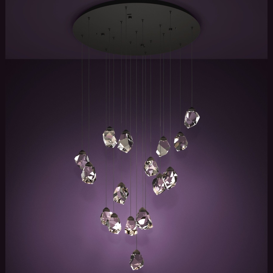 Eglo - Dimmbare LED-Hängeleuchte 17xLED/3W/230V 3000K schwarz/klar
