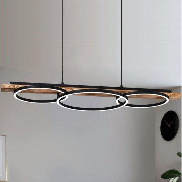 Eglo - dimmbare LED-Hängeleuchte an Kabel 2xLED/12,5W/230V+LED/15,5W 3000K braun/schwarz