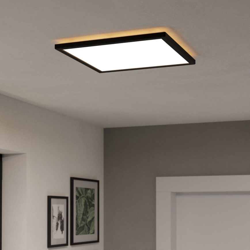 Eglo - Dimmbare LED-Outdoor-Deckenleuchte LED/17,6W/230V 2700-6500K 39x39 cm IP44 schwarz + Fernbedienung
