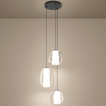 Eglo - Dimmbare LED-Pendelleuchte an Kabel LED/7W/230V + 2xLED/5,5W + 3xLED/1,6W schwarz/chrom