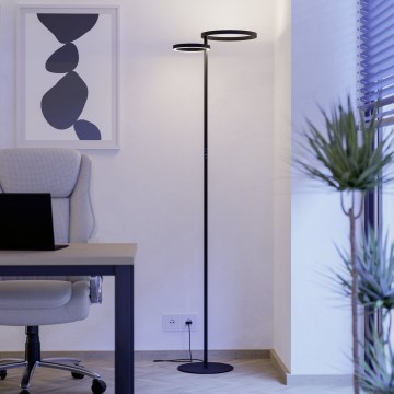 Eglo - dimmbare LED-Stehleuchte LED/16W/230V + LED/12W schwarz