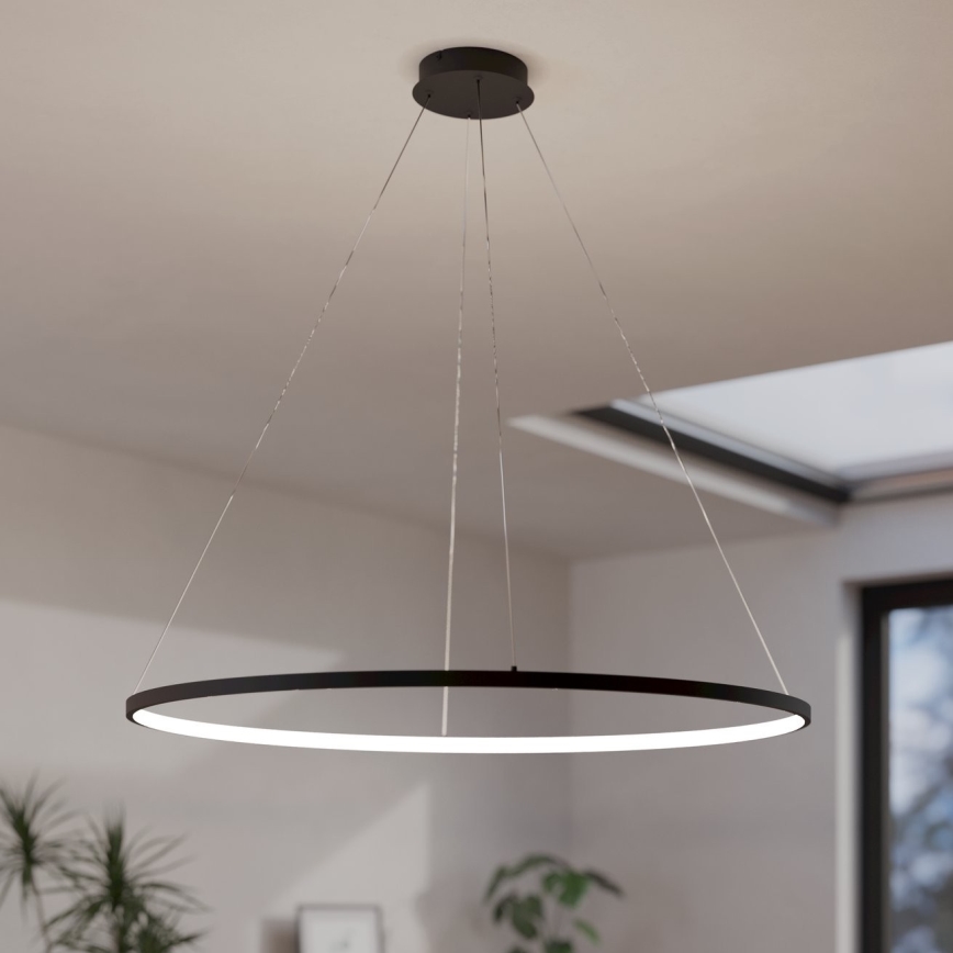 Eglo - Dimmbarer LED-Kronleuchter an Aufhängung LED/40W/230V 2700-6500K schwarz + Fernbedienung