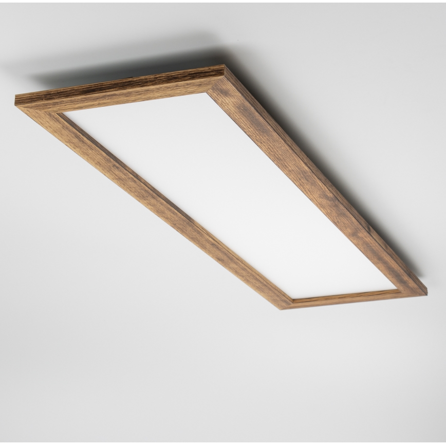 Eglo - Dimmbares Anbau-/Einbaupanel (LED RGBW) SALOBRENA-C WOOD LED/34W/230V 2700-6500K 34x124 cm braun + Fernbedienung