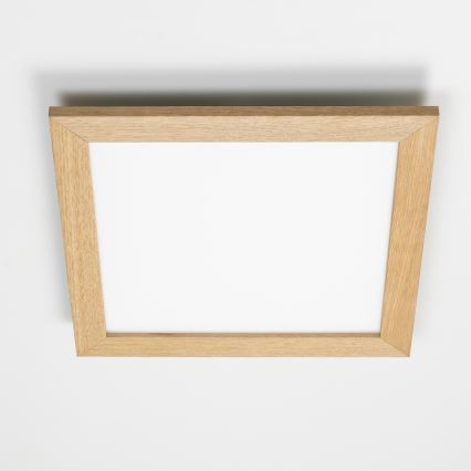 Eglo - Dimmbares LED-Anbaupanel POZZALLO WOOD LED/21W/230V 2700-6500K 49,5x49,5 cm braun + Fernbedienung