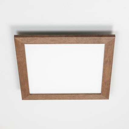 Eglo - Dimmbares LED-Anbaupanel POZZALLO WOOD LED/21W/230V 2700-6500K 49,5x49,5 cm dunkelbraun + Fernbedienung