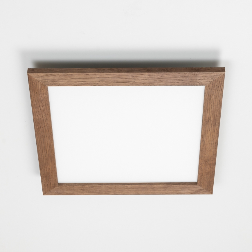 Eglo - Dimmbares LED-Anbaupanel POZZALLO WOOD LED/21W/230V 2700-6500K 49,5x49,5 cm dunkelbraun + Fernbedienung
