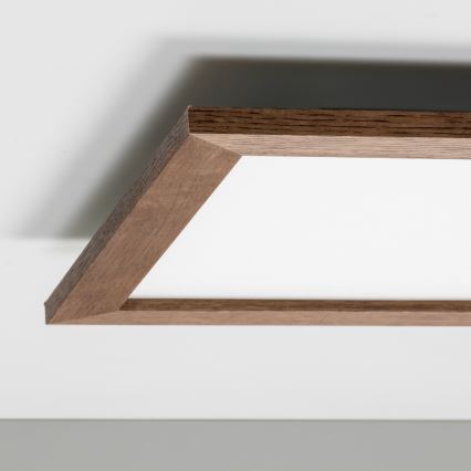 Eglo - Dimmbares LED-Anbaupanel POZZALLO WOOD LED/21W/230V 2700-6500K 49,5x49,5 cm dunkelbraun + Fernbedienung