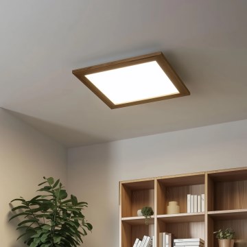Eglo - Dimmbares LED-Anbaupanel POZZALLO WOOD LED/21W/230V 2700-6500K 49,5x49,5 cm braun + Fernbedienung