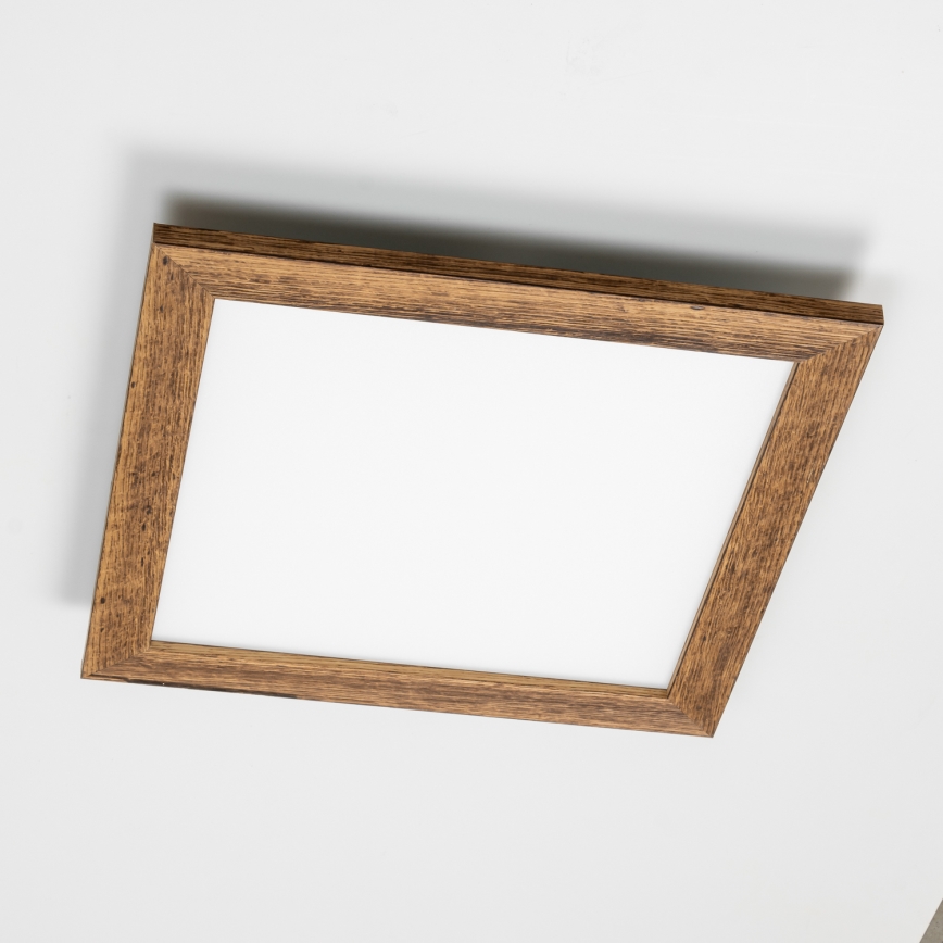 Eglo - Dimmbares LED-Anbaupanel SALOBRENA 2 WOOD LED/25W/230V 4000K 49,5x49,5 cm braun