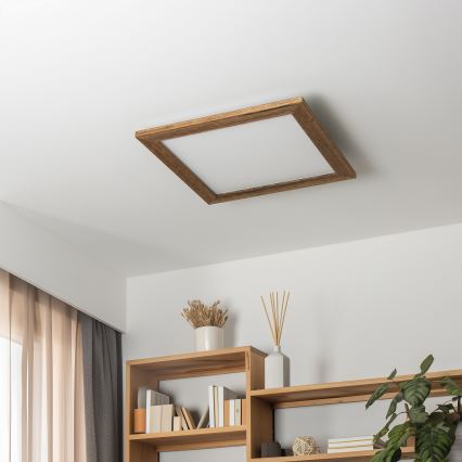 Eglo - Dimmbares LED-Anbaupanel SALOBRENA 2 WOOD LED/25W/230V 4000K 49,5x49,5 cm braun