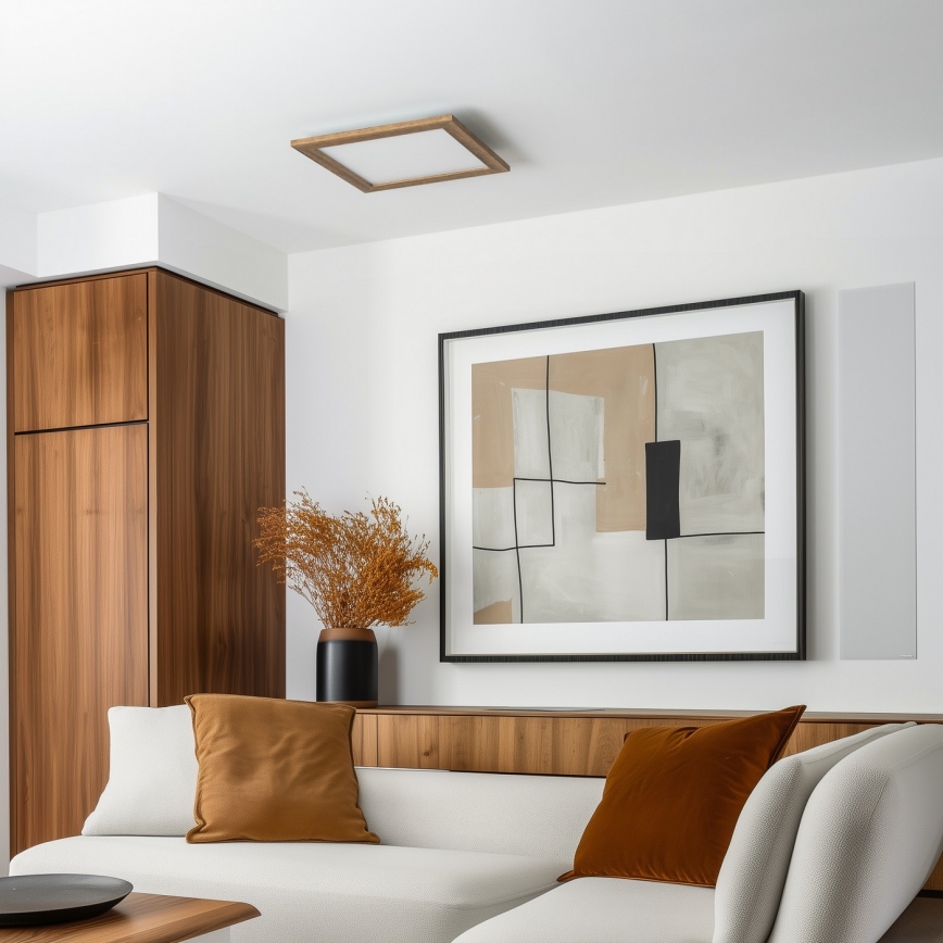 Eglo - Dimmbares LED-Anbaupanel SALOBRENA 2 WOOD LED/25W/230V 4000K 49,5x49,5 cm braun