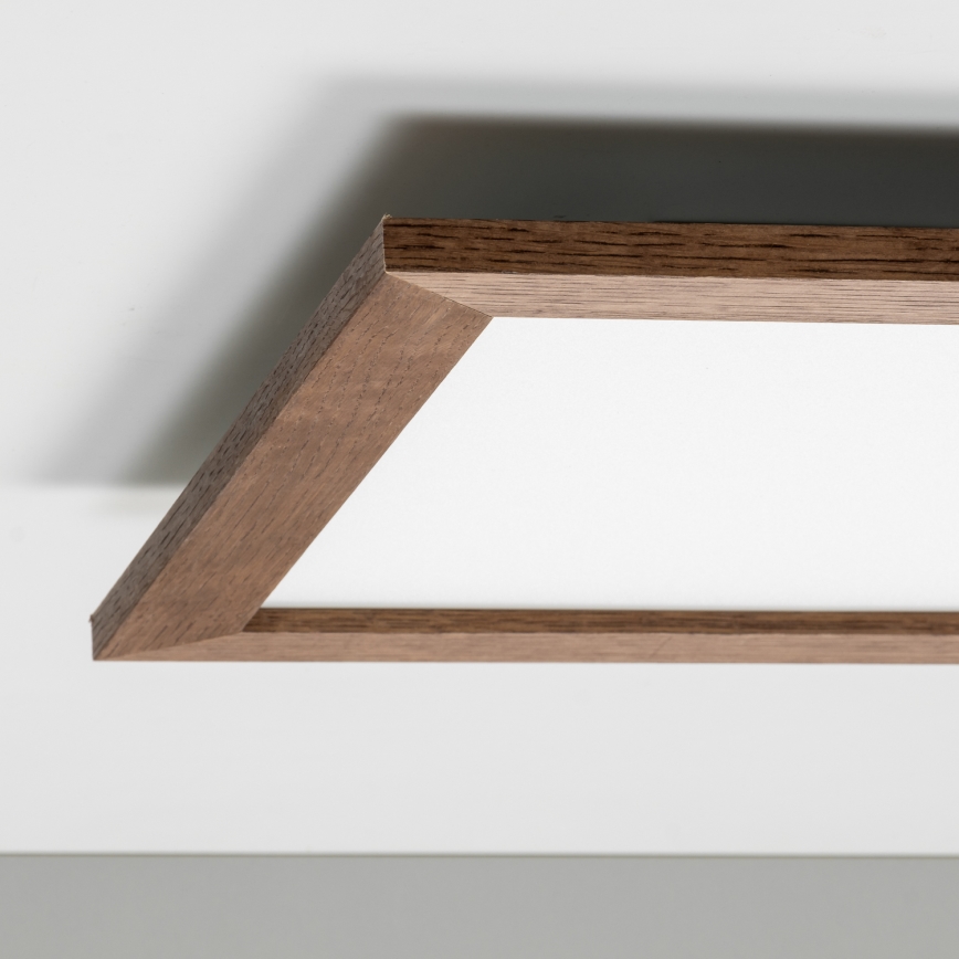 Eglo - Dimmbares LED-Anbaupanel SALOBRENA 2 WOOD LED/25W/230V 4000K 49,5x49,5 cm dunkelbraun