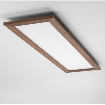 Eglo - Dimmbares Anbau-/Einbaupanel (LED RGBW) SALOBRENA-C WOOD LED/34W/230V 2700-6500K 34x124 cm dunkelbraun + Fernbedienung