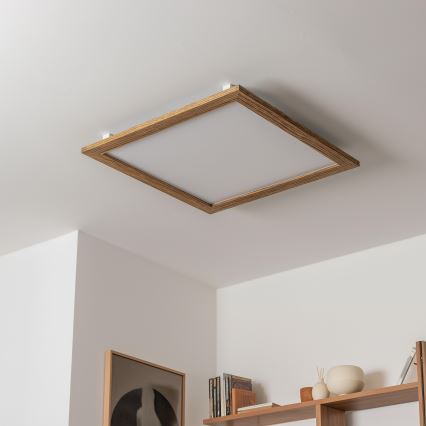 Eglo - Dimmbares LED-RGBW-Anbaupanel SALOBRENA-C WOOD LED/30,5W/230V 2700-6500K 64x64 cm braun + Fernbedienung