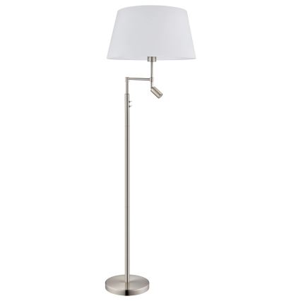 Eglo/Edi Light - LED Stehleuchte SANTANDER 1xE27/11W/230V + LED/2,3W mattchrom