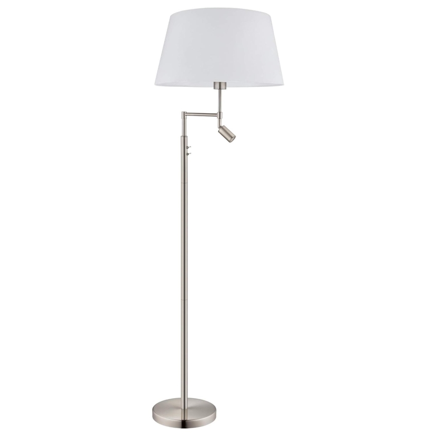 Eglo/Edi Light - LED Stehleuchte SANTANDER 1xE27/11W/230V + LED/2,3W mattchrom