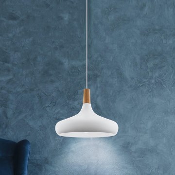 Eglo - Hängelampe 1xE27/60W/230V Ø 40 cm weiß