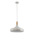 Eglo - Hängeleuchte 1xE27/40W/230V d 40 cm silbern - FSC-zertifiziert