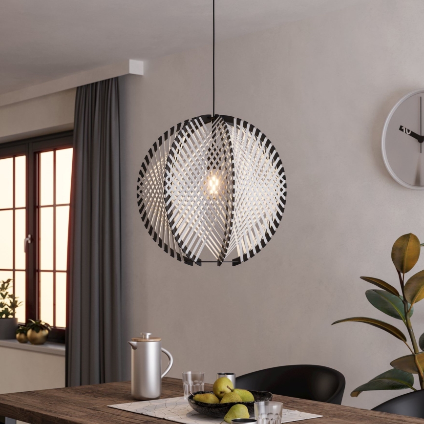 Eglo - Hängeleuchte 1xE27/40W/230V d 48 cm weiß/schwarz