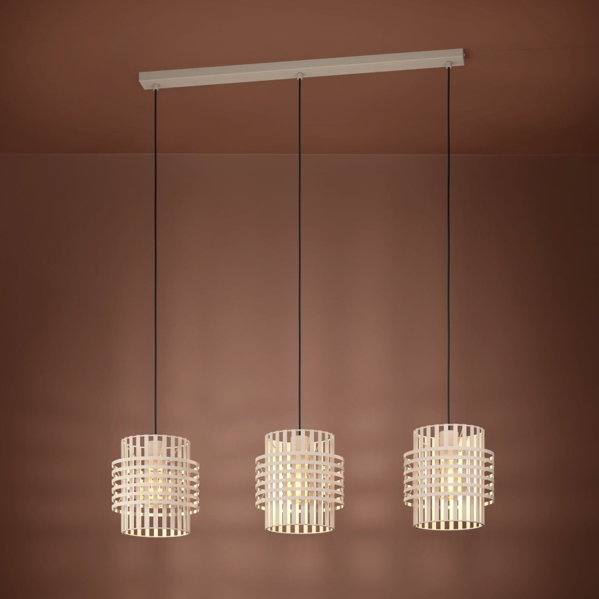 Eglo - Hängeleuchte 3xE27/40W/230V cremefarben