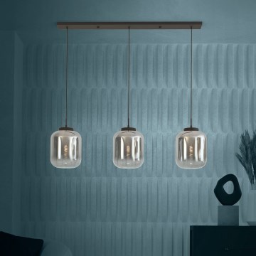 Eglo - Hängeleuchte 3xE27/40W/230V rauchig