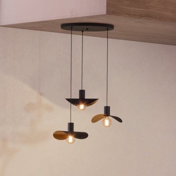 Eglo - Hängeleuchte 3xE27/40W/230V schwarz/golden