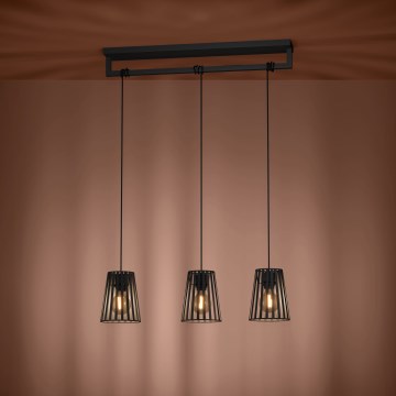 Eglo - Hängeleuchte 3xE27/40W/230V schwarz