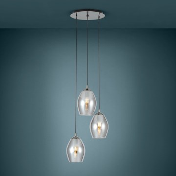 Eglo - Hängeleuchte 3xE27/60W/230V rauchig
