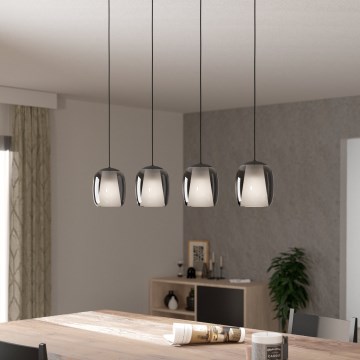 Eglo - Hängeleuchte 4xE27/28W/230V grau