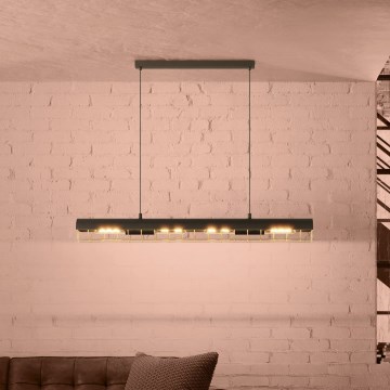 Eglo - Hängeleuchte 4xE27/40W/230V schwarz/golden