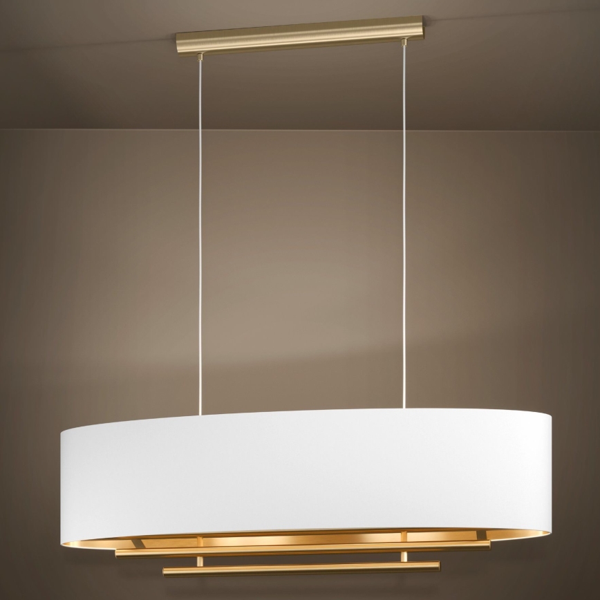 Eglo - Hängeleuchte 4xE27/40W/230V weiß/golden